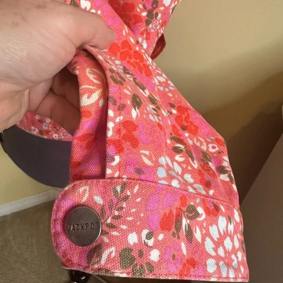 Jackpot 100% cotton lined Floral Pink Women's Jacket size 4 women’s - Picture 7 of 10